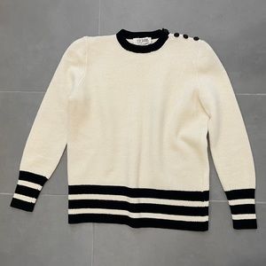 Vintage St. John Santana Knit Cream Ivory Stripe Sweater